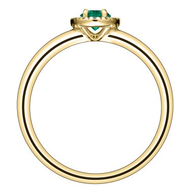 Ring Lepage Antoinette in yellow gold, emerald and diamonds