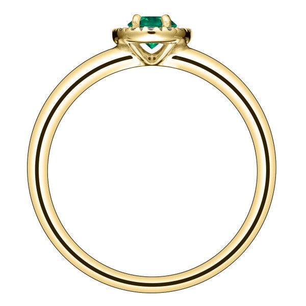 Ring Lepage Antoinette in yellow gold, emerald and diamonds
