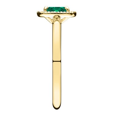 Ring Lepage Antoinette in yellow gold, emerald and diamonds