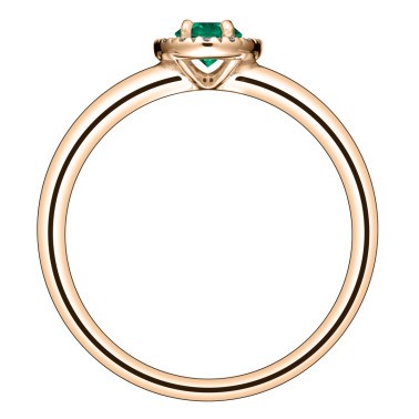 Bague Lepage Antoinette en or rose émeraude et diamants - LEB2ER