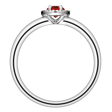 Bague Lepage Antoinette en or blanc rubis et diamants - LEB2RG