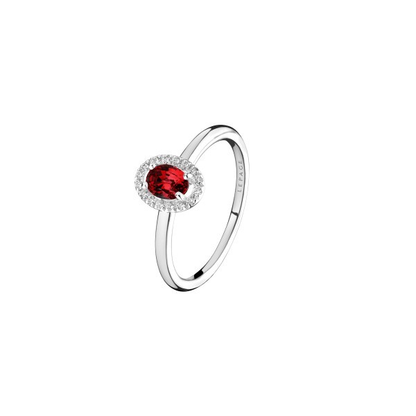 Ring Lepage Antoinette in white gold ruby and diamonds