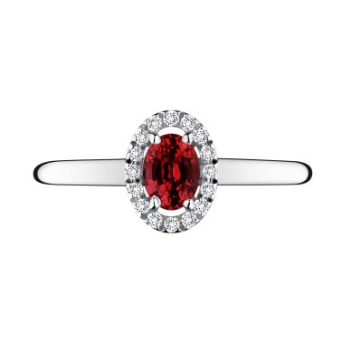 Bague Lepage Antoinette en or blanc rubis et diamants - LEB2RG