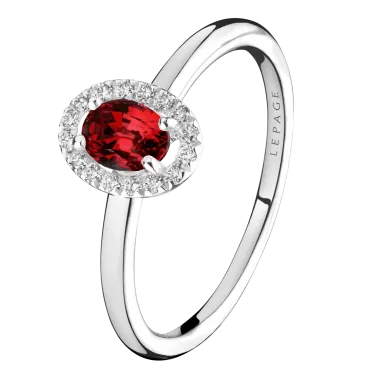 Bague Lepage Antoinette en or blanc rubis et diamants - LEB2RG