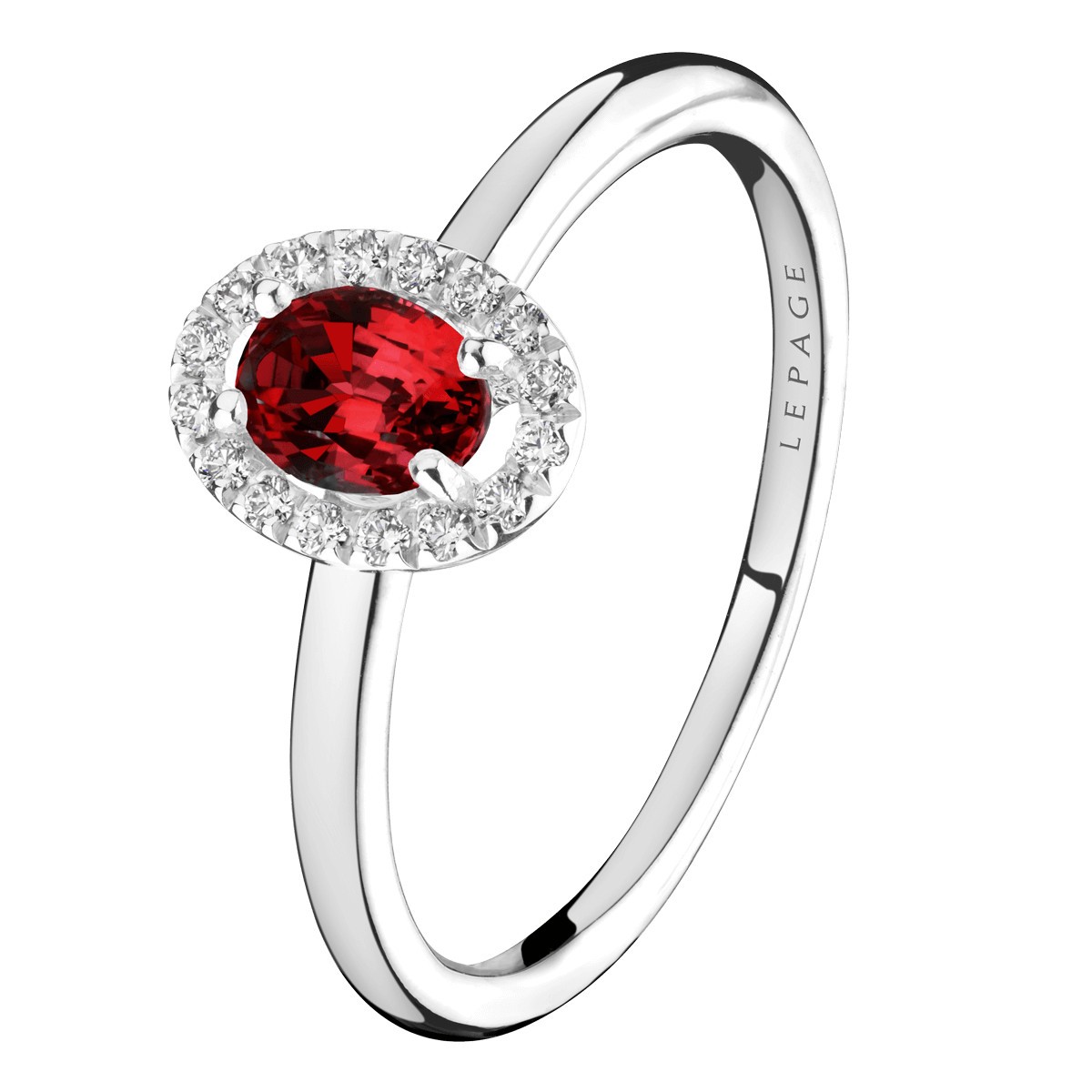 Bague Lepage Antoinette en or blanc rubis et diamants - LEB2RG