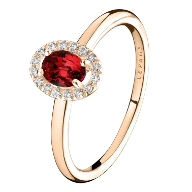 Bague Lepage Antoinette en or rose rubis et diamants - LRB2RR