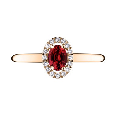 Bague Lepage Antoinette en or rose rubis et diamants - LRB2RR