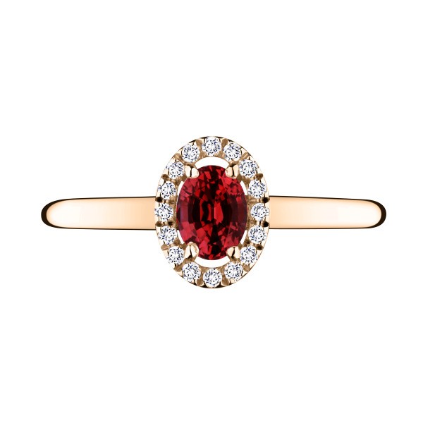 Bague Lepage Antoinette en or rose rubis et diamants - LRB2RR