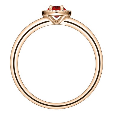 Bague Lepage Antoinette en or rose rubis et diamants - LRB2RR