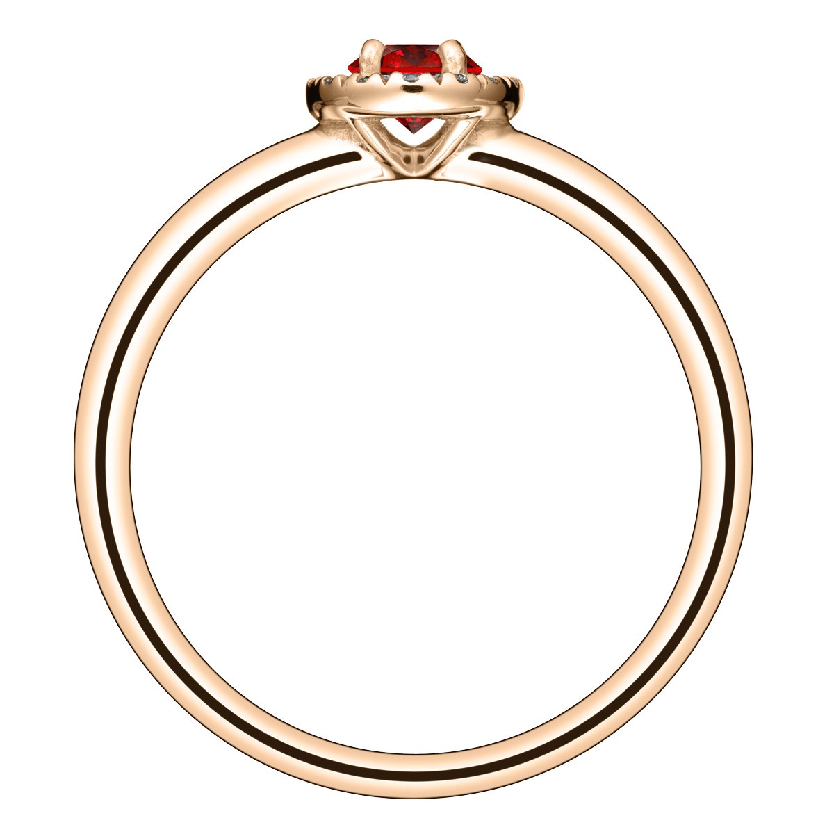 Bague Lepage Antoinette en or rose rubis et diamants - LRB2RR