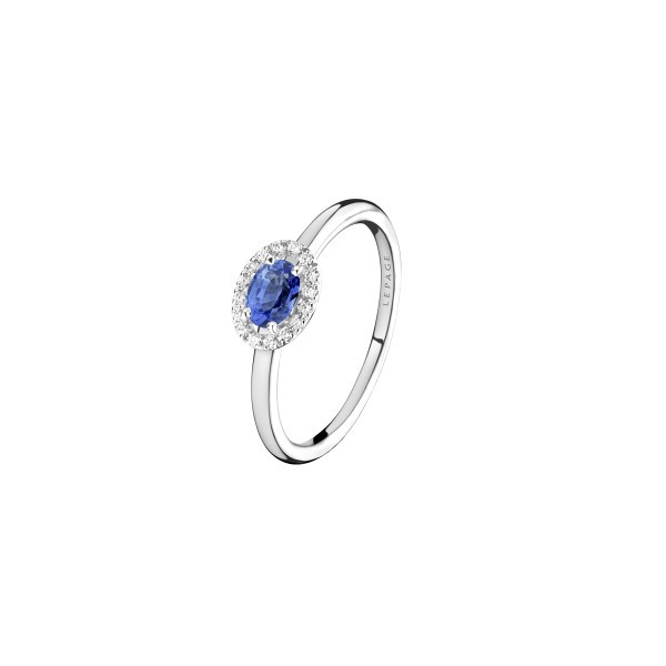 Ring Lepage Eléanor in white gold, sapphire and diamonds