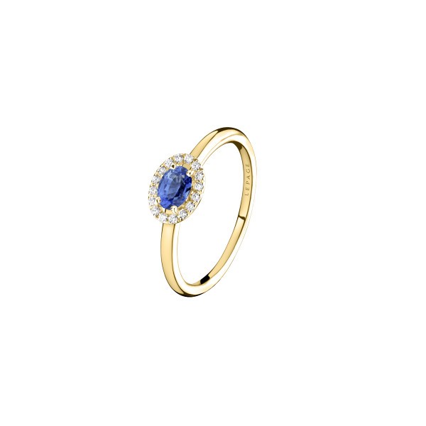 Ring Lepage Eléanor in yellow gold, sapphire and diamonds