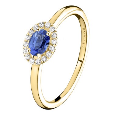 Bague Lepage Eléanor en or jaune saphir et diamants - LEB1SJ