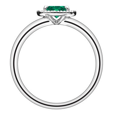 Bague Lepage Eléanor en or blanc émeraude et diamants - LEB1EG