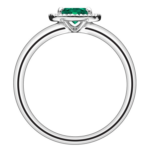 Bague Lepage Eléanor en or blanc émeraude et diamants - LEB1EG