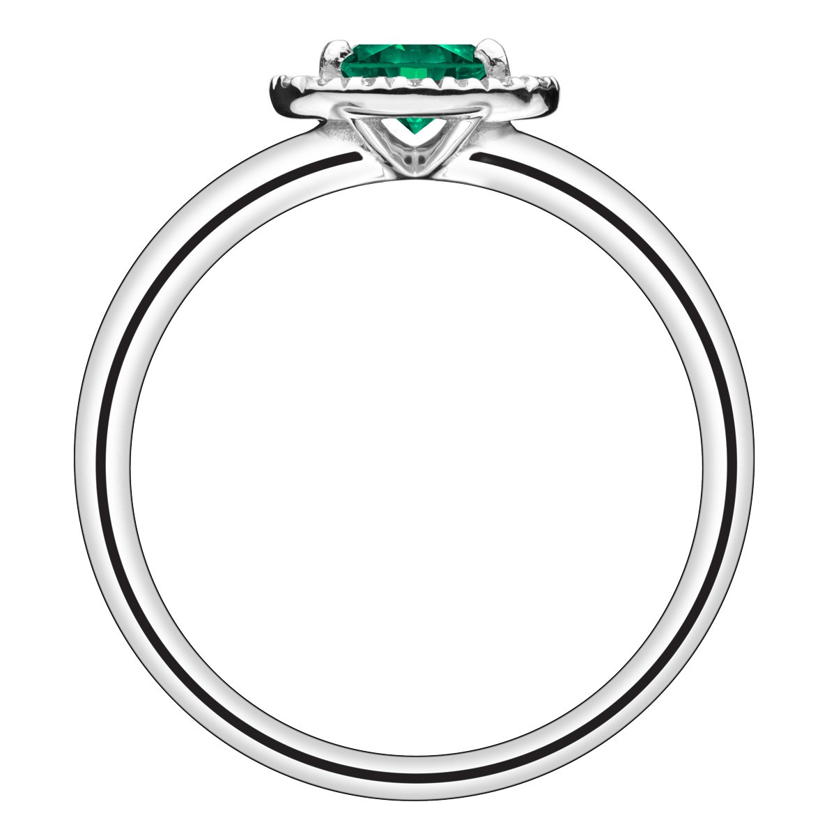 Bague Lepage Eléanor en or blanc émeraude et diamants - LEB1EG