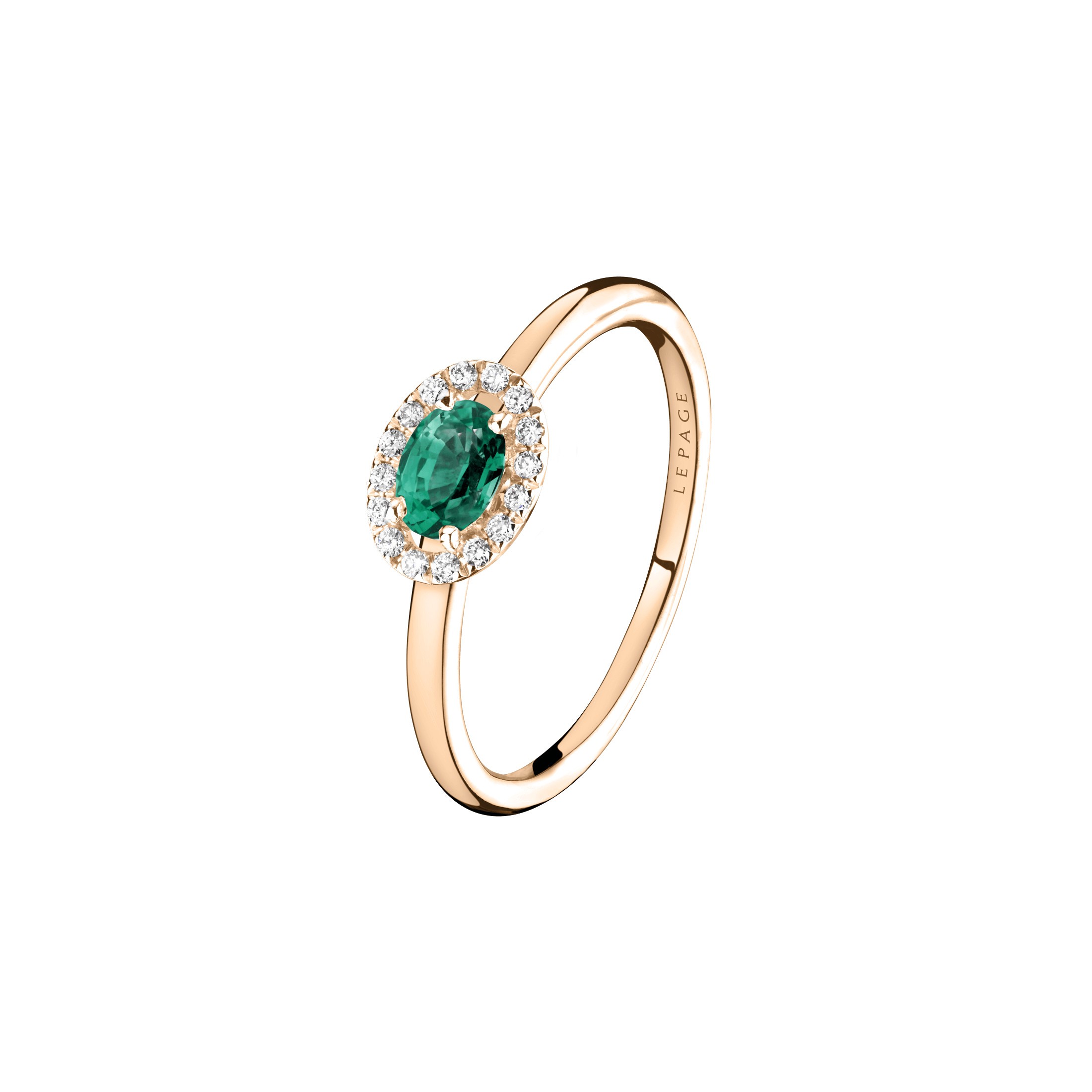 Emerald with rose gold on sale