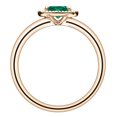 Bague Lepage Eléanor en or rose émeraude et diamants - LEB1ER