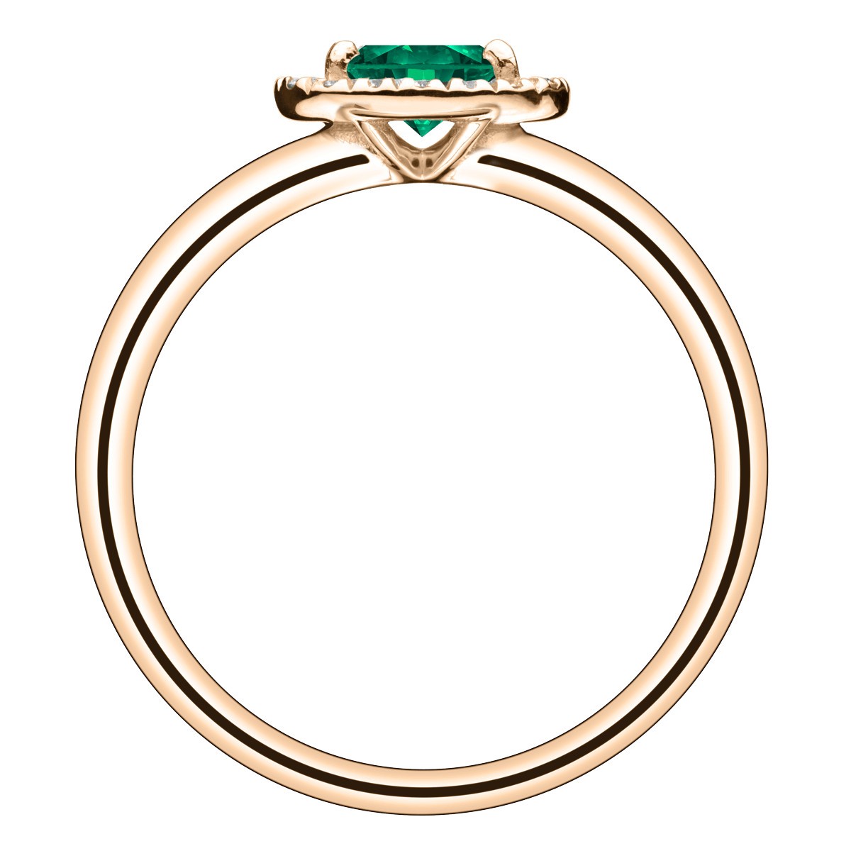 Bague Lepage Eléanor en or rose émeraude et diamants - LEB1ER