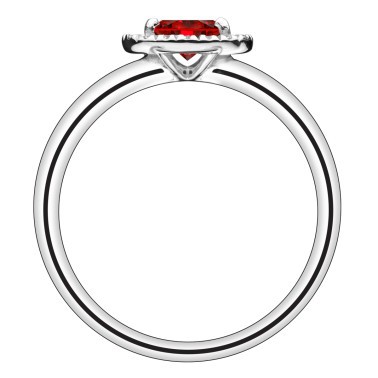 Bague Lepage Eléanor en or blanc rubis et diamants - LEB1RG