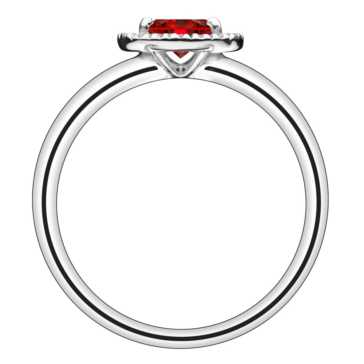 Bague Lepage Eléanor en or blanc rubis et diamants - LEB1RG