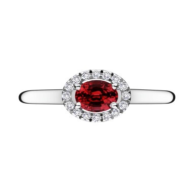 Bague Lepage Eléanor en or blanc rubis et diamants - LEB1RG