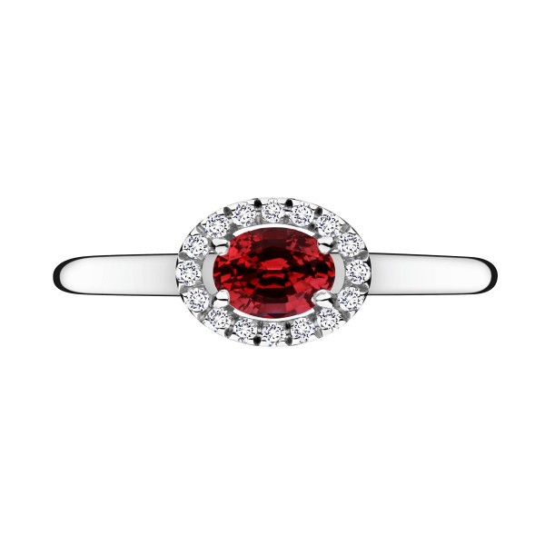 Bague Lepage Eléanor en or blanc rubis et diamants - LEB1RG