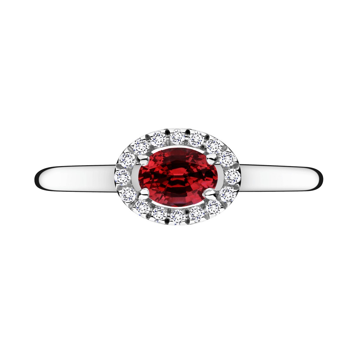 Bague Lepage Eléanor en or blanc rubis et diamants - LEB1RG
