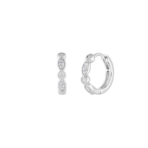 Lepage Léontine white gold and diamonds hoops earrings