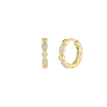 Lepage Léontine yellow gold and diamonds hoops earrings