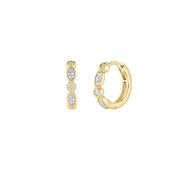 Lepage Léontine yellow gold and diamonds hoops earrings