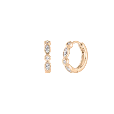 Lepage Léontine rose gold and diamonds hoops earrings