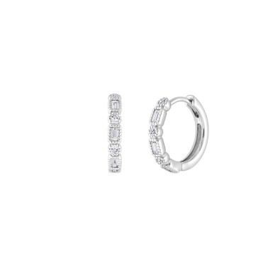 Créoles Lepage Joséphine or blanc et diamants - LEO12DCG