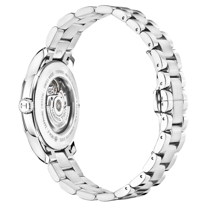 Montre Hamilton Jazzmaster Day Date cadran noir bracelet acier 40 mm H32505131