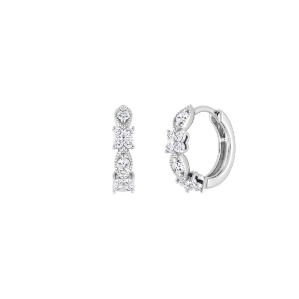 Augustine hoops earrings in white gold and diamonds Lepage