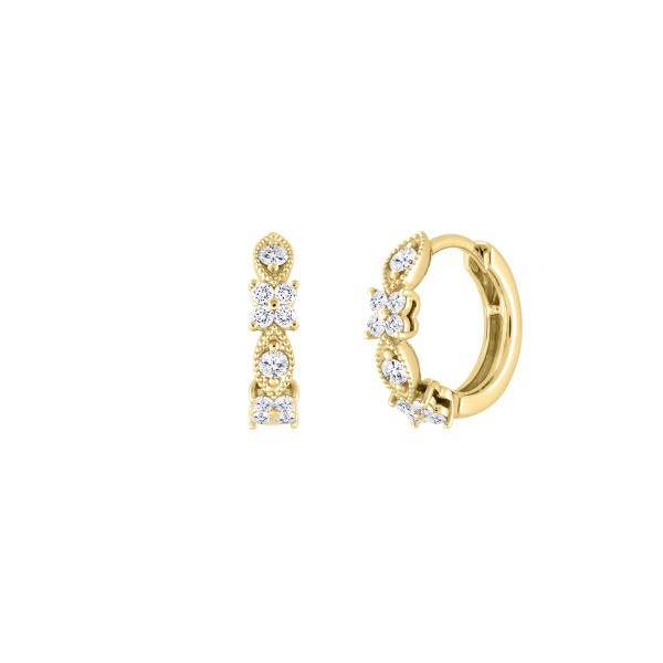 Augustine hoops earrings in yellow gold and diamonds Lepage