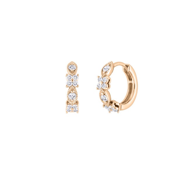 Augustine hoops earrings in pink gold and diamonds Lepage