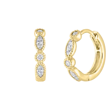 Lepage Léontine yellow gold and diamonds hoops earrings