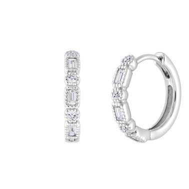 Créoles Lepage Joséphine or blanc et diamants - LEO12DCG