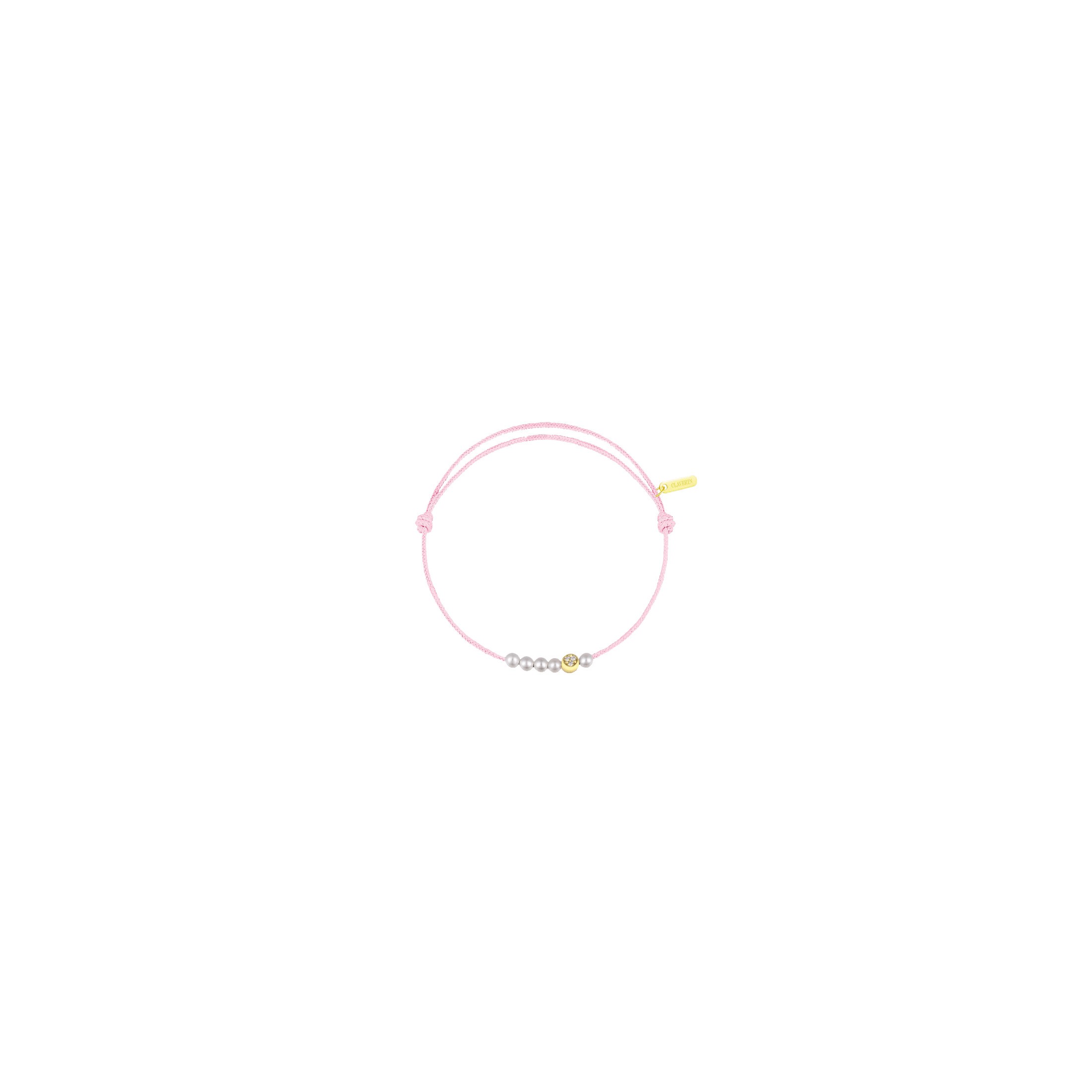 Poudre Blanche Sur La Lune 4 Lettres Bracelet Claverin cordon little diamond moon 5 perles et demi-lune or jaune  - Lepage