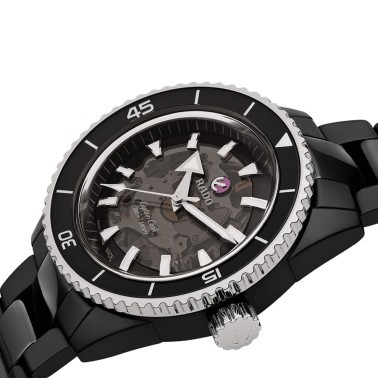 Montre Rado Captain Cook High Tech Ceramic automatique cadran noir bracelet céramique noire 43 mm R32127152