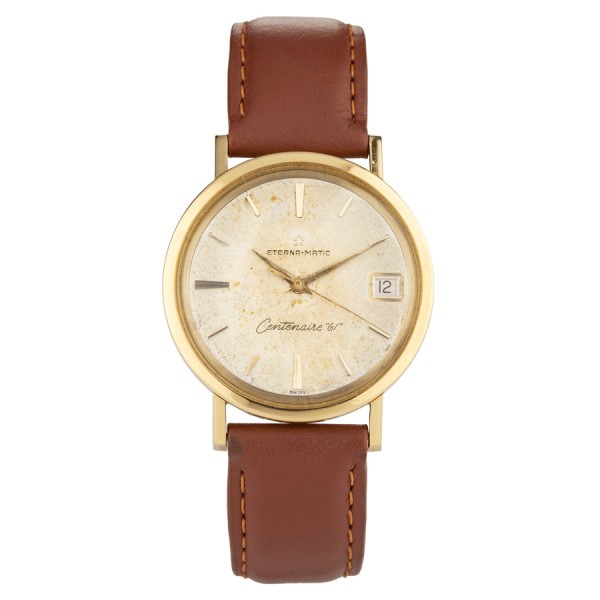 Watch Eterna-Matic Centenaire 61 18k yellow gold Full Set 1969 35 mm 6000-4/3