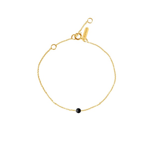Bracelet Claverin simply mini in yellow gold and agate pearl