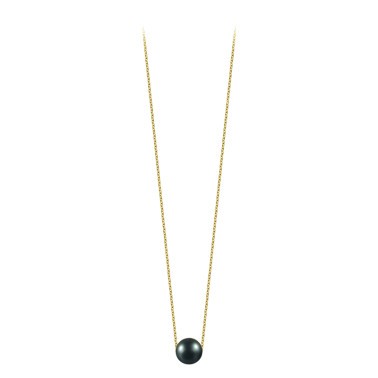 Collier Claverin simply pearly en or jaune et perle noire
