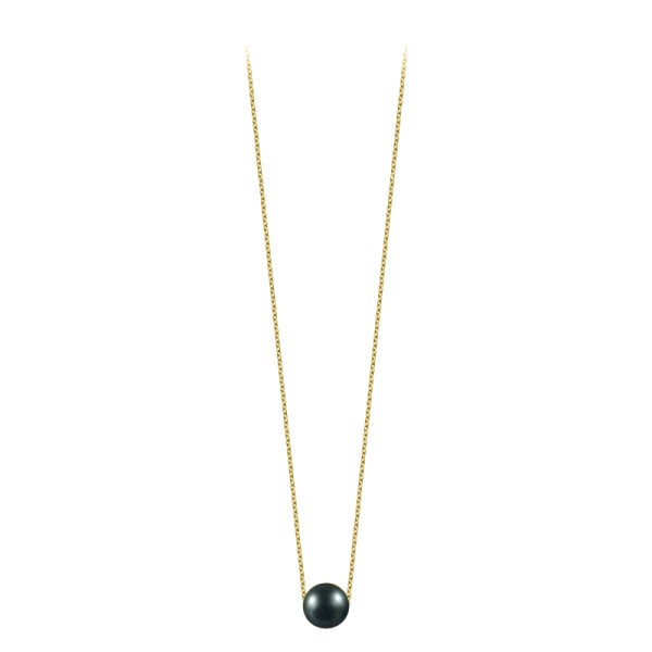 Collier Claverin simply pearly en or jaune et perle noire