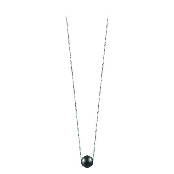 Necklace Claverin simply pearly in white gold and black pearl