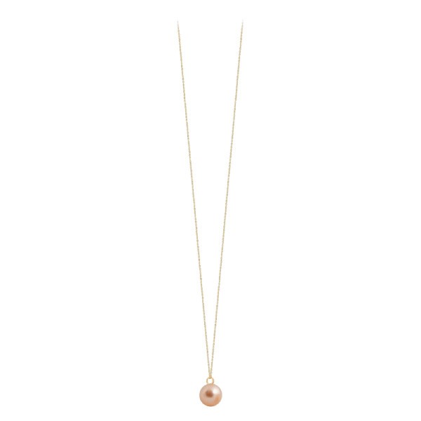 Sautoir Claverin simply pearly en or jaune et perle rose