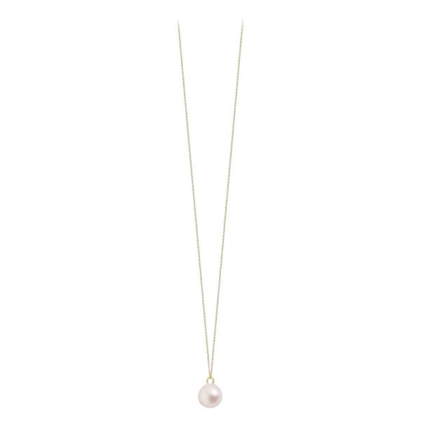 Long Necklace Claverin simply pearly in yellow gold and white pearl