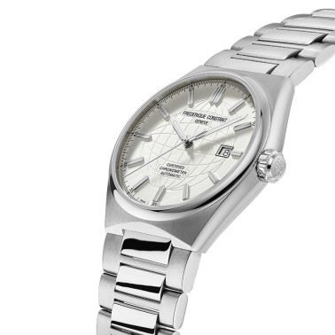 Frédérique Constant Highlife COSC watch white dial stainless steel bracelet 41 mm