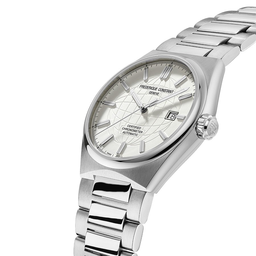 Frédérique Constant Highlife COSC watch white dial stainless steel bracelet 41 mm